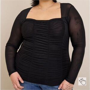 Torrid Stretch Mesh Shirred Bodice Crop Top. New